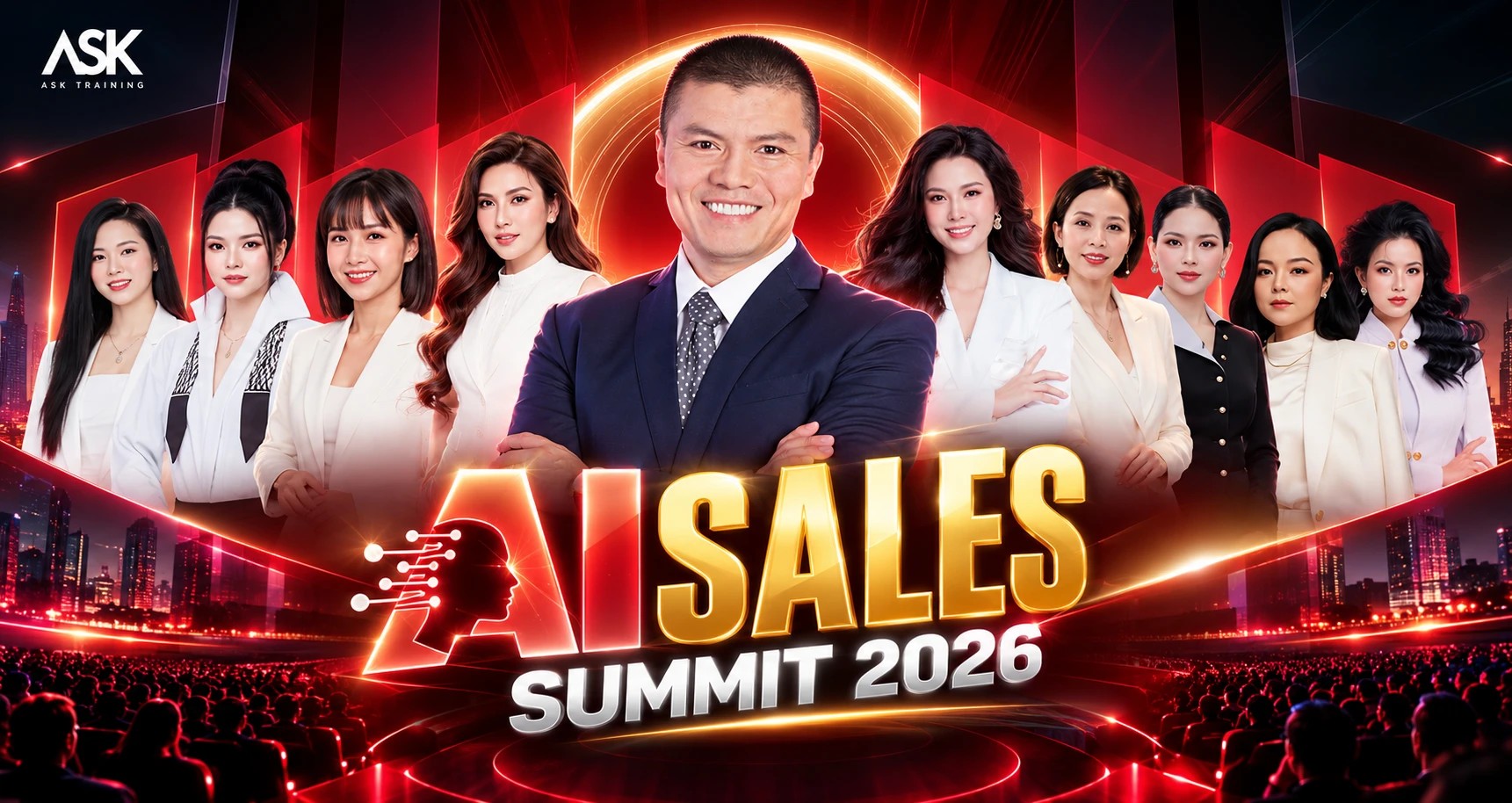 AI SALES SUMMIT 2026 — ASK Training · Mr. Why Phạm Ngọc Anh & 10 nhà đào tạo